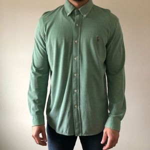 Green Button Up Polo Shirt
